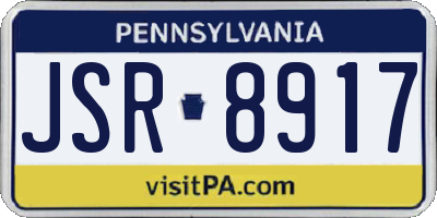 PA license plate JSR8917