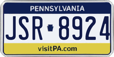 PA license plate JSR8924
