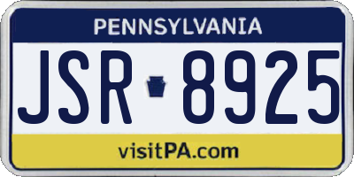 PA license plate JSR8925