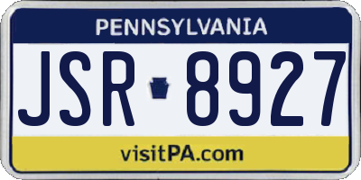 PA license plate JSR8927