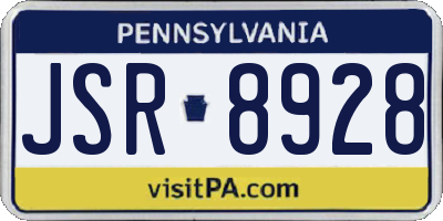 PA license plate JSR8928