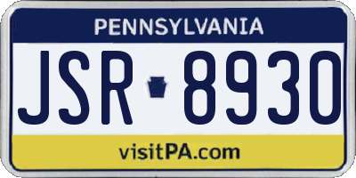 PA license plate JSR8930