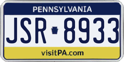 PA license plate JSR8933