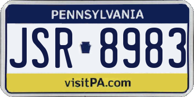PA license plate JSR8983
