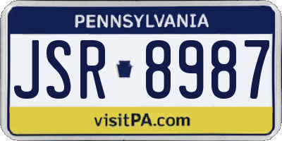 PA license plate JSR8987