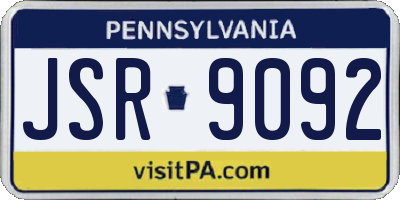 PA license plate JSR9092