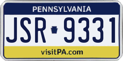 PA license plate JSR9331