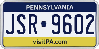PA license plate JSR9602
