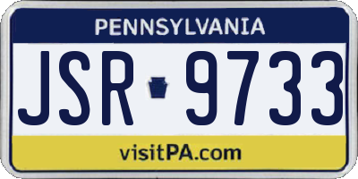 PA license plate JSR9733