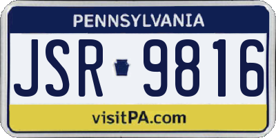 PA license plate JSR9816