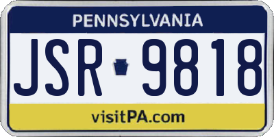 PA license plate JSR9818