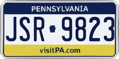 PA license plate JSR9823