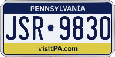 PA license plate JSR9830