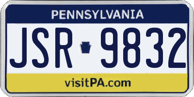 PA license plate JSR9832