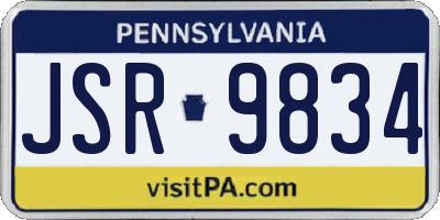 PA license plate JSR9834