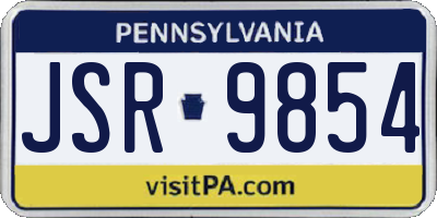 PA license plate JSR9854