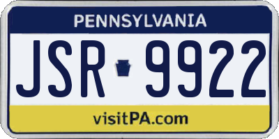PA license plate JSR9922