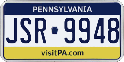 PA license plate JSR9948
