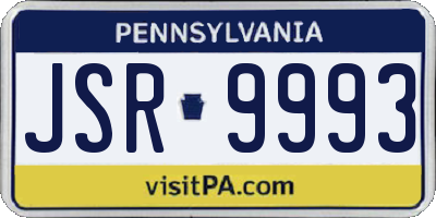 PA license plate JSR9993