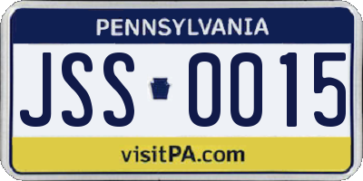 PA license plate JSS0015