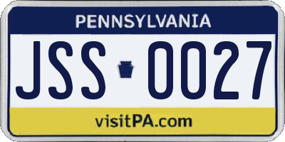 PA license plate JSS0027