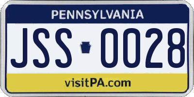 PA license plate JSS0028