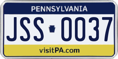 PA license plate JSS0037