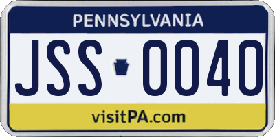 PA license plate JSS0040