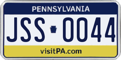PA license plate JSS0044