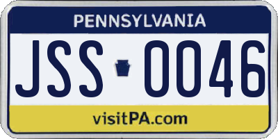 PA license plate JSS0046
