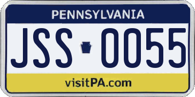 PA license plate JSS0055