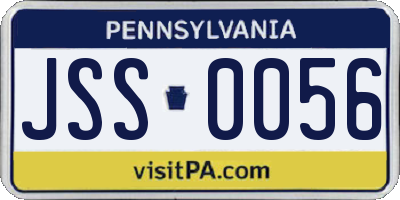 PA license plate JSS0056
