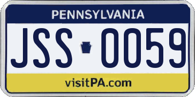 PA license plate JSS0059