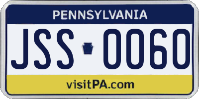 PA license plate JSS0060