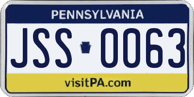 PA license plate JSS0063