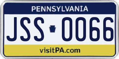 PA license plate JSS0066