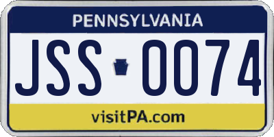 PA license plate JSS0074