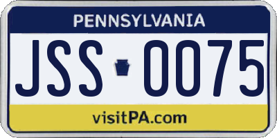PA license plate JSS0075