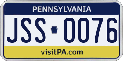 PA license plate JSS0076