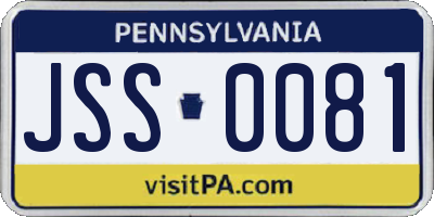 PA license plate JSS0081