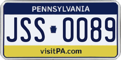 PA license plate JSS0089
