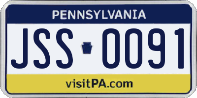 PA license plate JSS0091