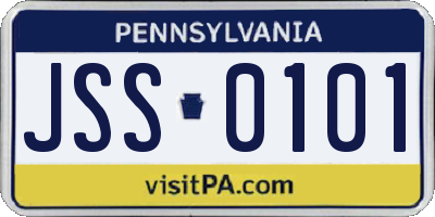 PA license plate JSS0101