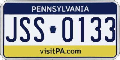 PA license plate JSS0133