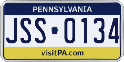 PA license plate JSS0134