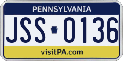 PA license plate JSS0136