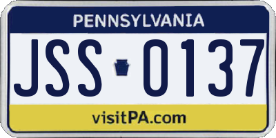 PA license plate JSS0137