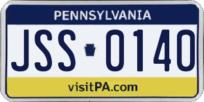 PA license plate JSS0140