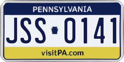 PA license plate JSS0141