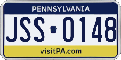 PA license plate JSS0148